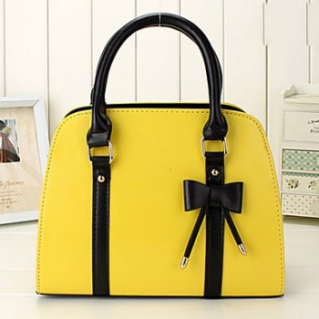 Cute Bow Contrast Color Tote